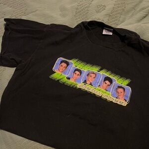 Y2K Black Short-Sleeve Tee with Blue and Green Dream Street Graphic